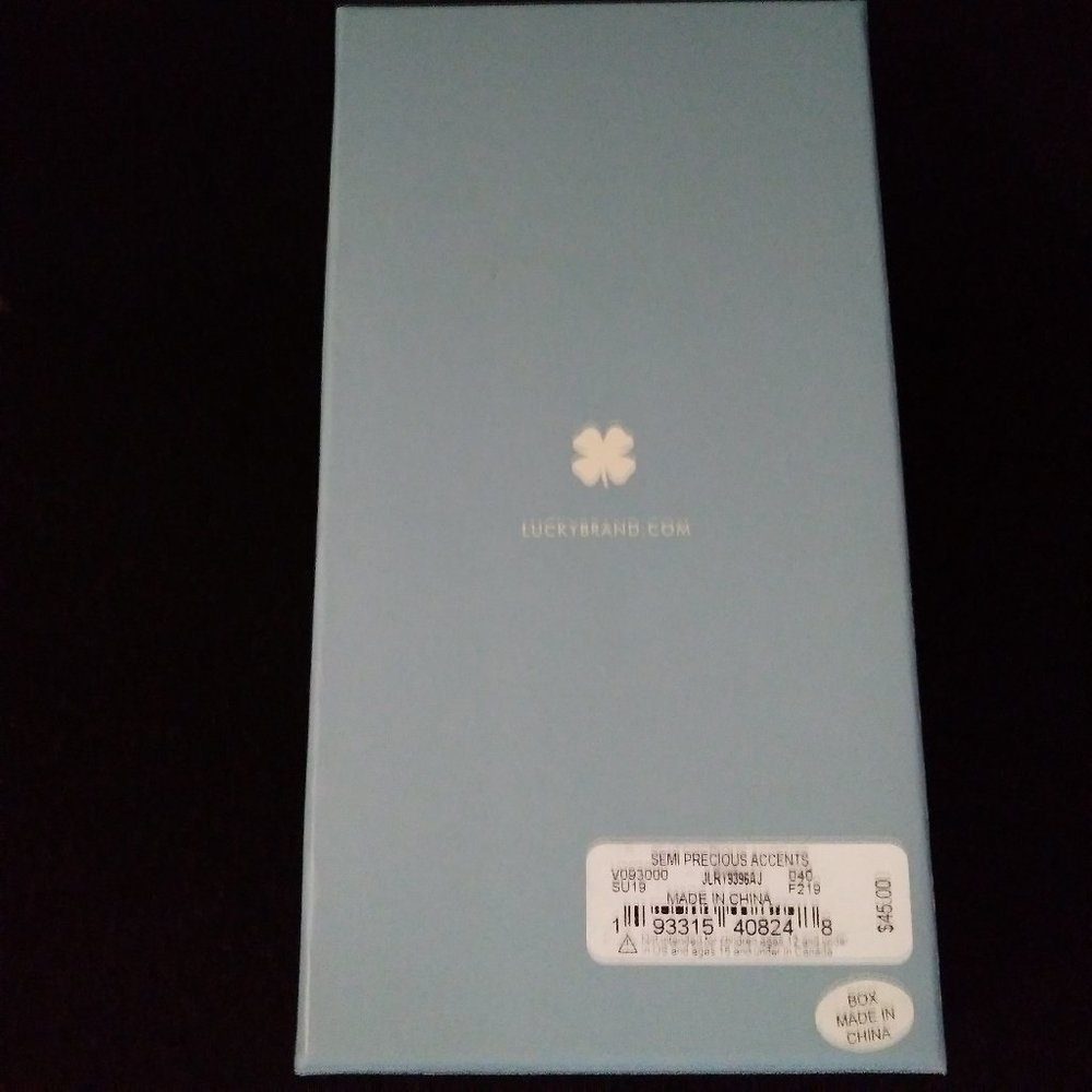 Lucky Brand Long Necklace, Silver/Blue/White - Picture 5 of 5